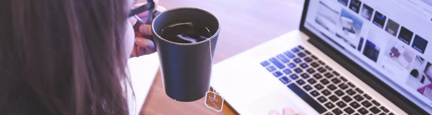Woman, Coffee, Laptop image